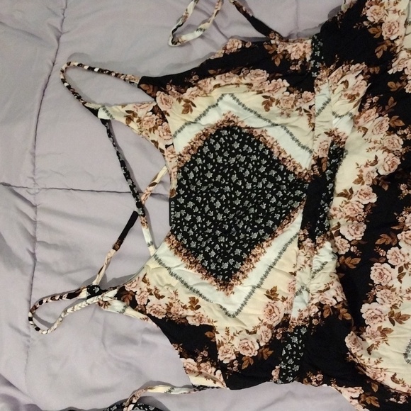 Size 2 Torrid Midi Challis Shirred Dress - Picture 2 of 2